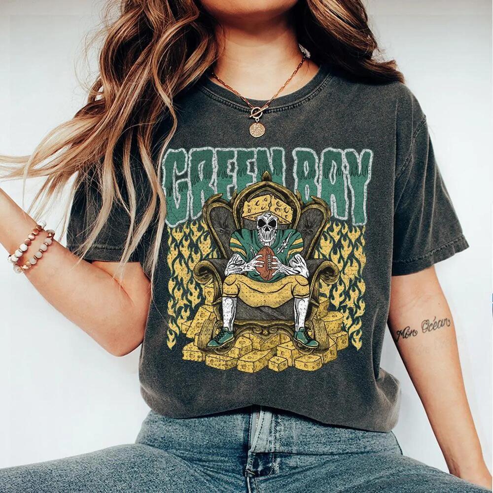 Green Bay Football Skull Shirt Gift For Fan Football Game Day Unisex Shirt